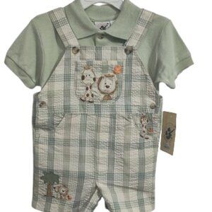 Good Lad of Philadelphia Y2K Boy's Size 2T Coverall and Collared Shirt Lion NWT